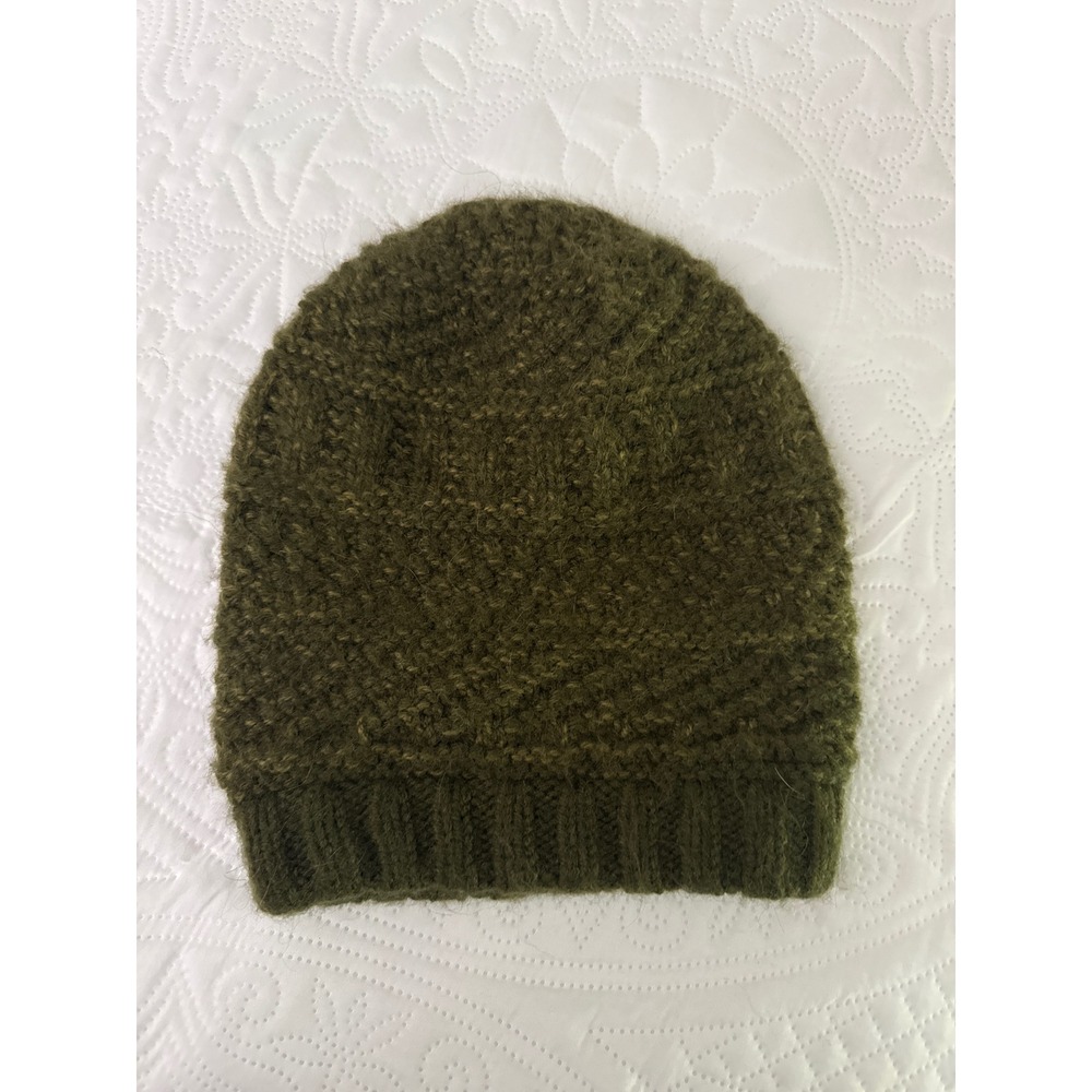 Andes Gifts Green Alpaca Blend Beanie Hat Peru